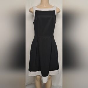White House Black Market 4 Dress A Line Pleated Sleeveless Evening Office Event